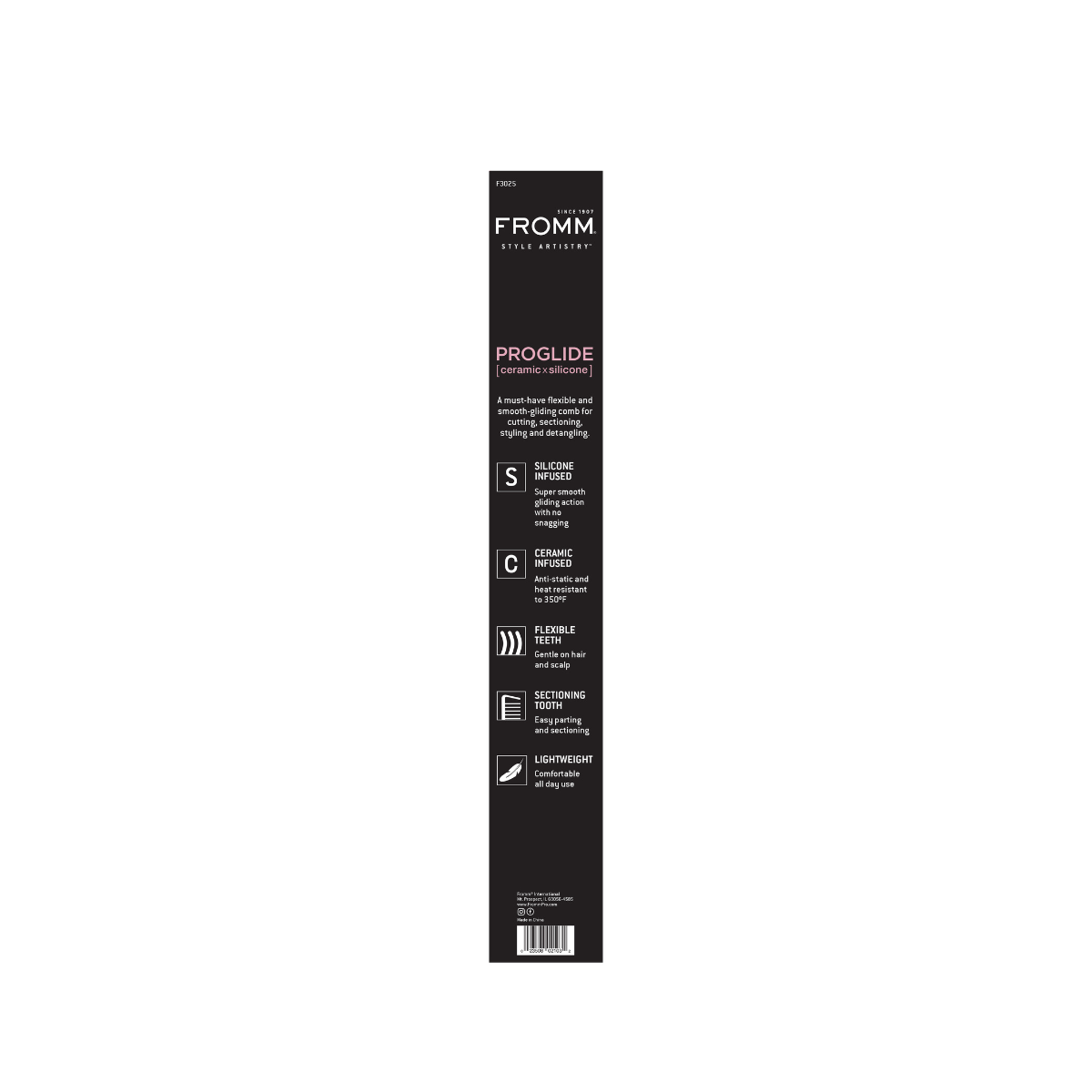 FROMM Proglide Pin Tail Comb 9”