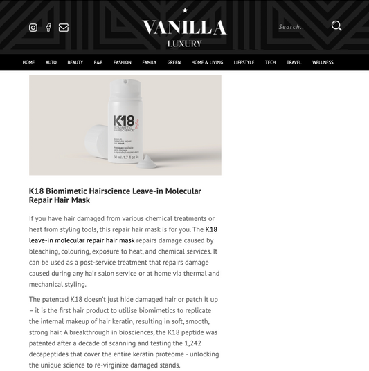 K18: Tried & Reviewed by Vanilla Luxury